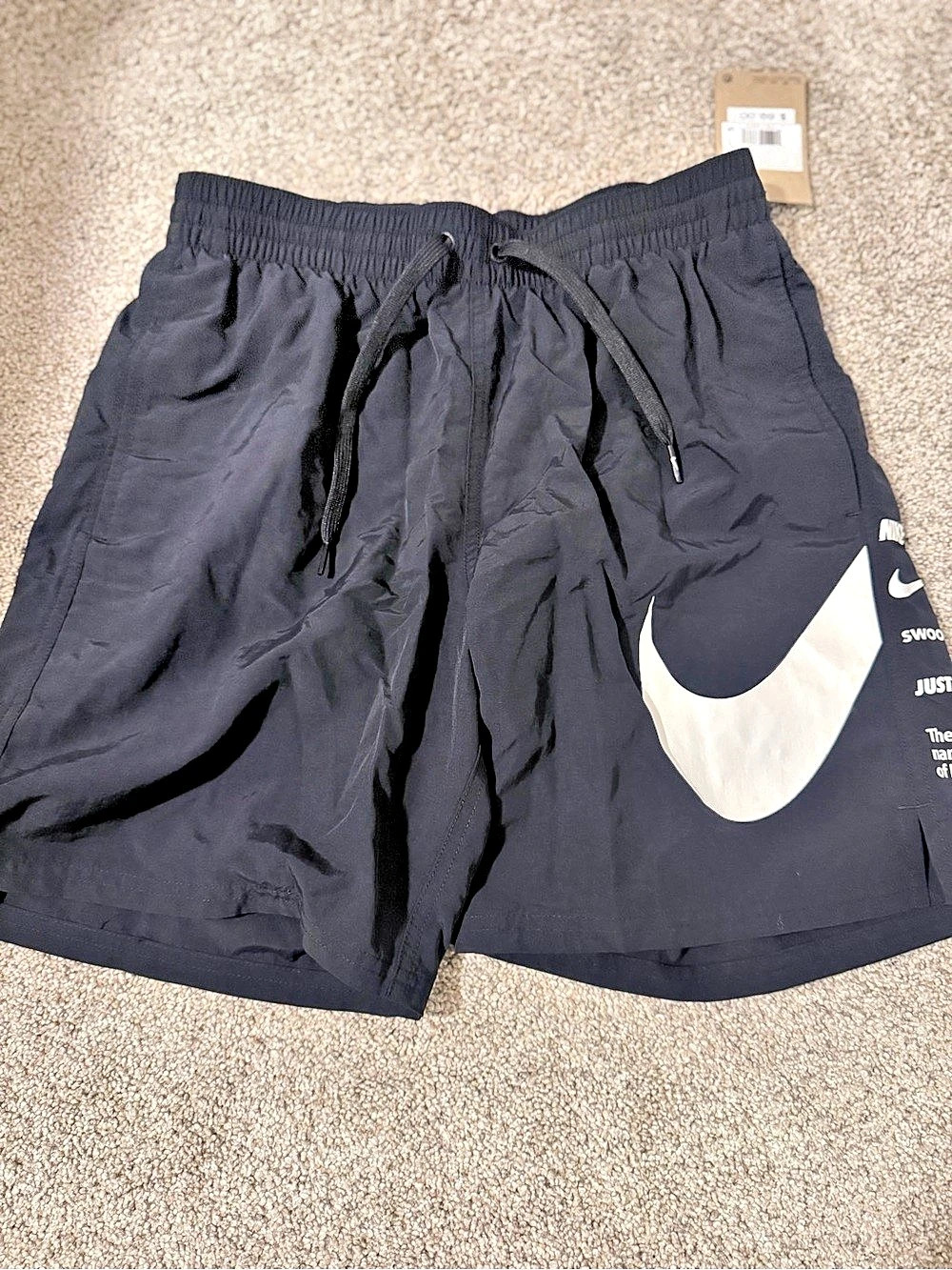 Nike Swim Move to Zero Logo Volley Shorts Men'Small Black Athletic Shorts Size